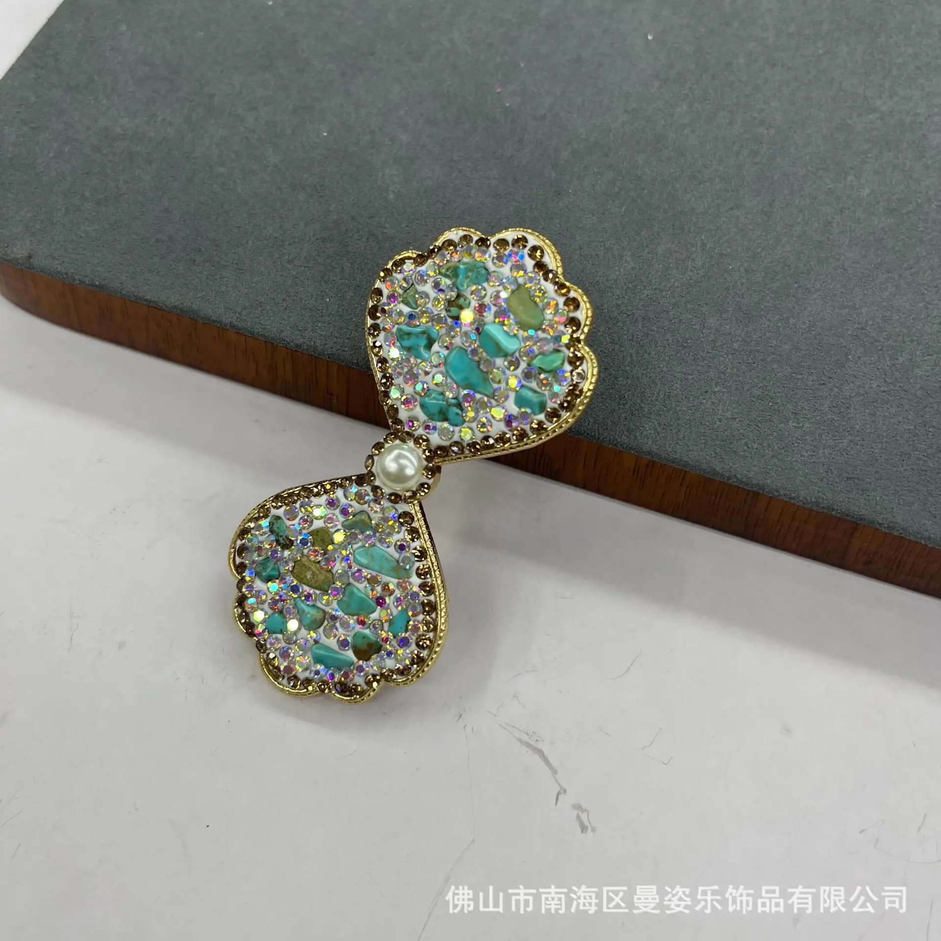 DIY accessories European and American simple girls love bow tie natural stone rhinestone hairpin, small spring clip small bangs
