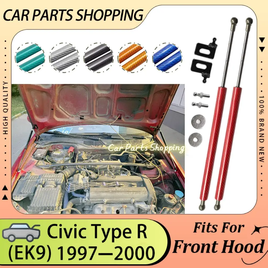 Modificar capô capota Struts para Honda Civic, levante suporta, amortecedores, hastes de pistão, cilindros Prop, tipo R, EK9, 1997, 1998, 1999, 2000