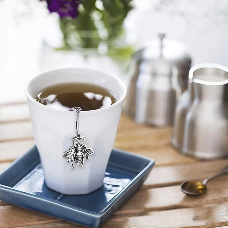2Pcs New Stainless Steel Tea Infuser Butterfly Bee Chain Tea Filter Creative Mesh Ball Tea Strainer Coffee Herb Spice Diffuser