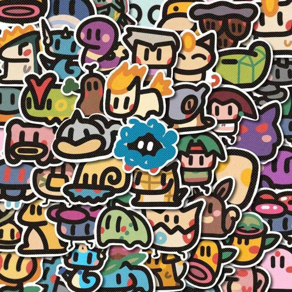 100pcs Kawaii Anime Pokemon Stickers Cute Pikachu Eevee Cartoon Decals Laptop Phone Scrapbook Classic Kids Sticker Toy