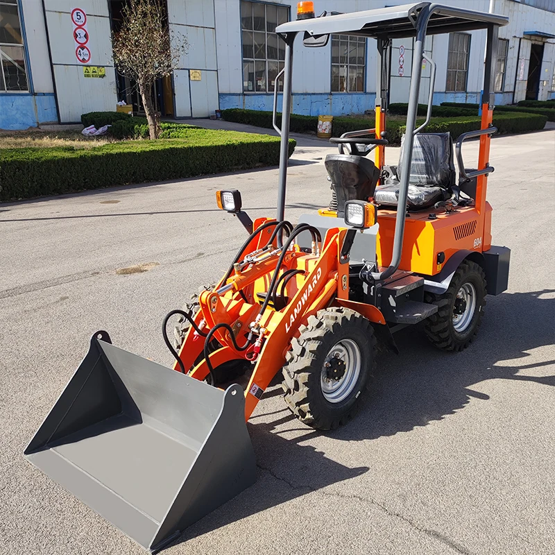 China Small Framing Battery Loader Factory Customized EPA Electric Loader 4 Wheel Drive Electric Mini Loader 400 KG Small Loader