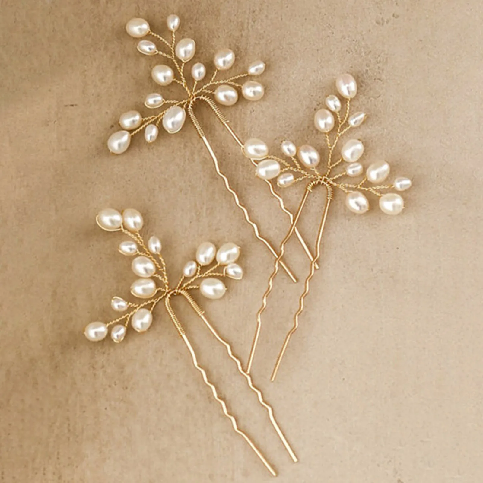 3-teiliges Haarnadel-Set aus Legierung mit Perlen, luxuriöses, glänzendes, rutschfestes Styling-Zubehör für Hochzeit, Brautparty, Frauen und Mädchen, 11 x 6 cm – Detail 8