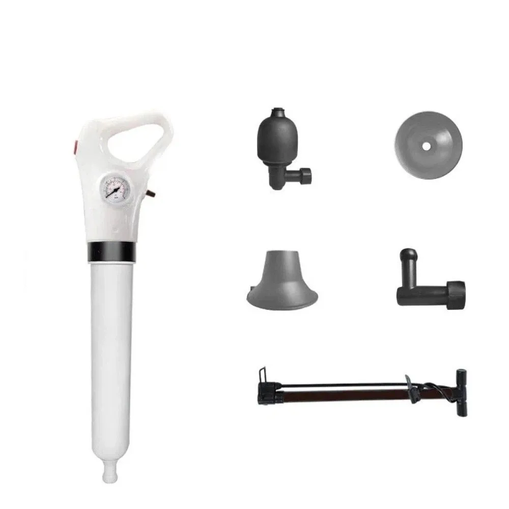 

High Pressure Dredge Clog Remover with Barometer Pipe Plunger Sewer Pipe Unblocker Manual Drain Cleaner Sewer Dredging Device