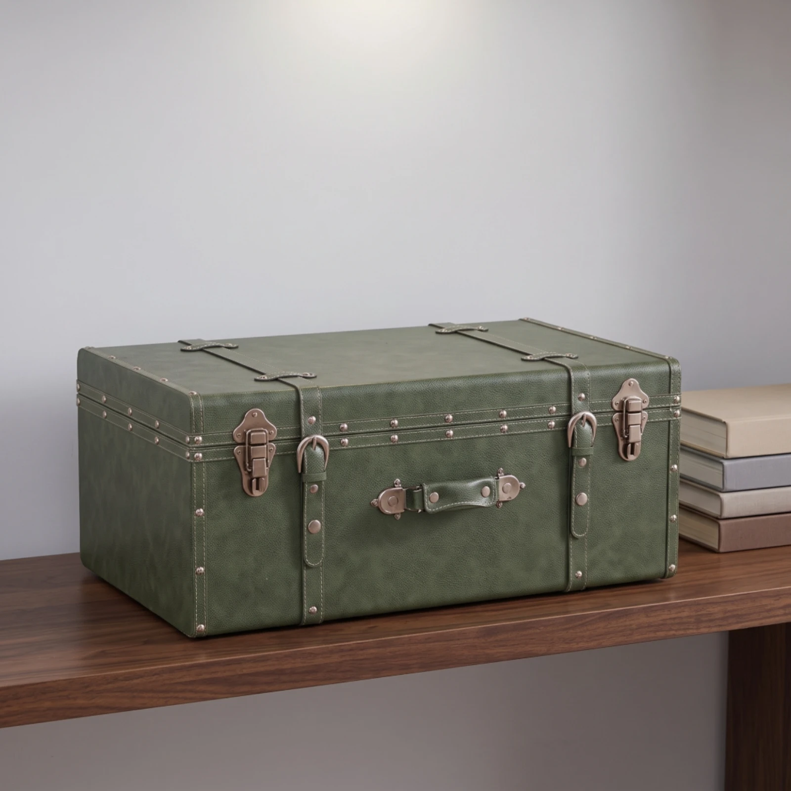 Carry Suitcase Box Textured Vintage Suitcase Decorative Trunk Portable Sturdy for Decorators, Home Decor, Photo Shoots
