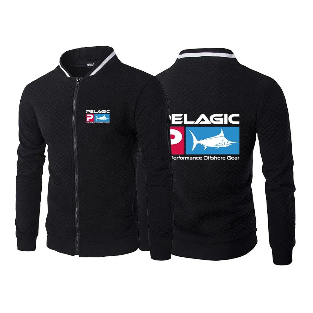 

Pelagic Fishing Logo 2024 Men's New Solid Color Long Sleeves Zipper Hoodies Sweatshirts Round Neck Casual Cardigan Coats Tops