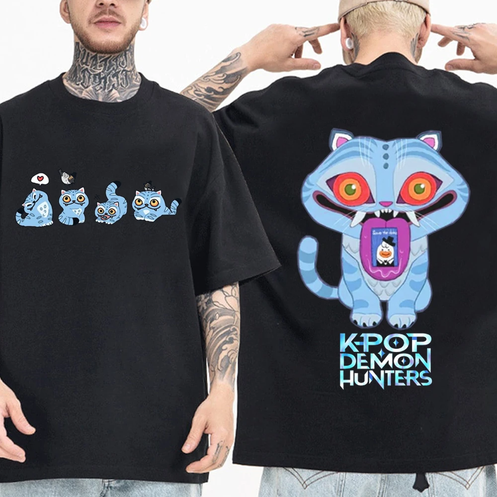 

KPop Devil Hunter Tiger T-shirt Harajuku O-neck Casual Shirt Gift, Suitable for Both Men and Women, Pure Cotton