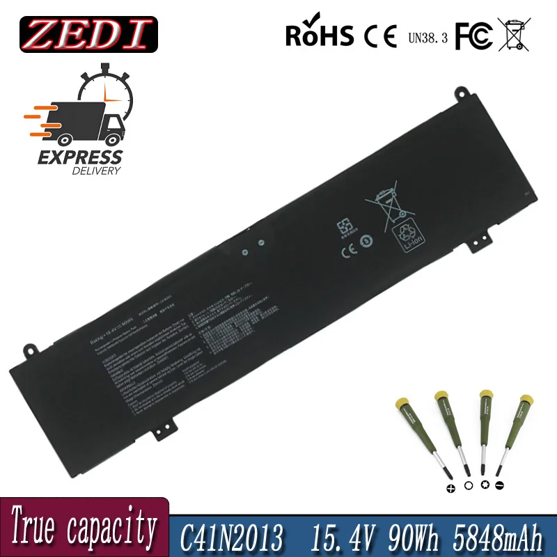 ZEDI 15.4V 90Wh C41N2013 C41N2013-1 Battery For ASUS ROG Zephyrus M16 GU603 S17 GX703 G733 G15 G513 GA503 17 G733 G713