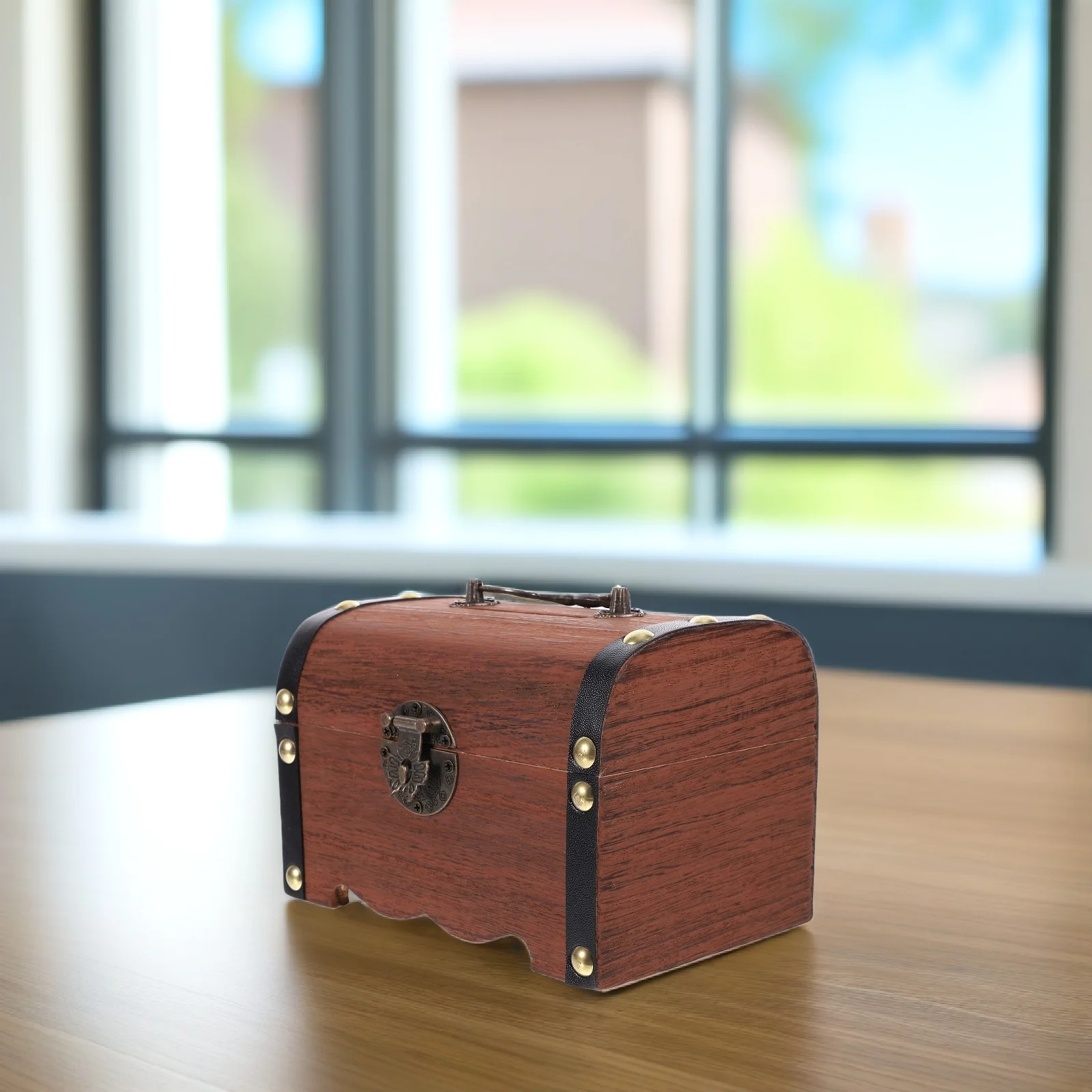 

Wooden Money Storage Box Heart-Shaped Lock Creative Saving Box For Kids Adults Jewelry Organizer Practical Household Sundries