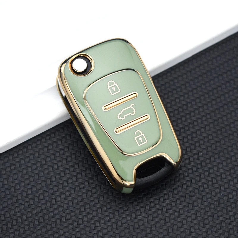 เคสกุญแจรถยนต์แบบพับได้แบบฝาพับ TPU สำหรับ Hyundai i20 ix25 i30 ix35 Solaris สำหรับ Kia Rio K3 K2 K5 ceed Cerato Sportage SOUL