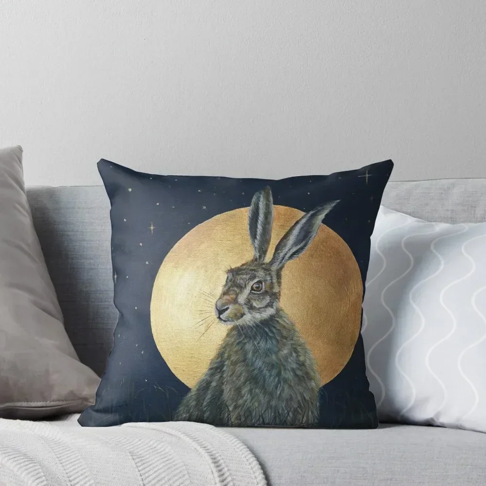 

Moongazer hare on gold Throw Pillow Cushions For Children Luxury Pillow Cover Cushion Cover Luxury Christmas Pillow