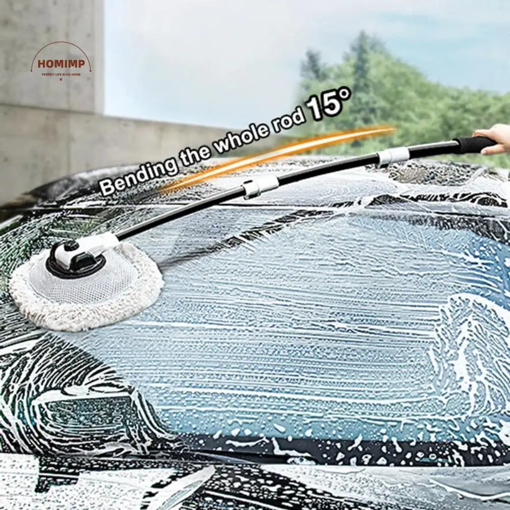 

15° Bend Chenille Broom Dual Brush Long Handle Universal Car Cleaning Brush Super Absorbent Convenient Cleaning Mop Car