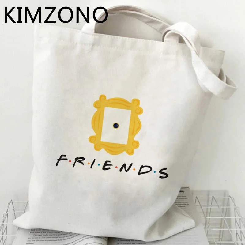 Friends Tv Show borsa per la spesa shopper borsa riciclata riutilizzabile bolsa bolso borsa per la spesa bolsa compra sacola sac tissu