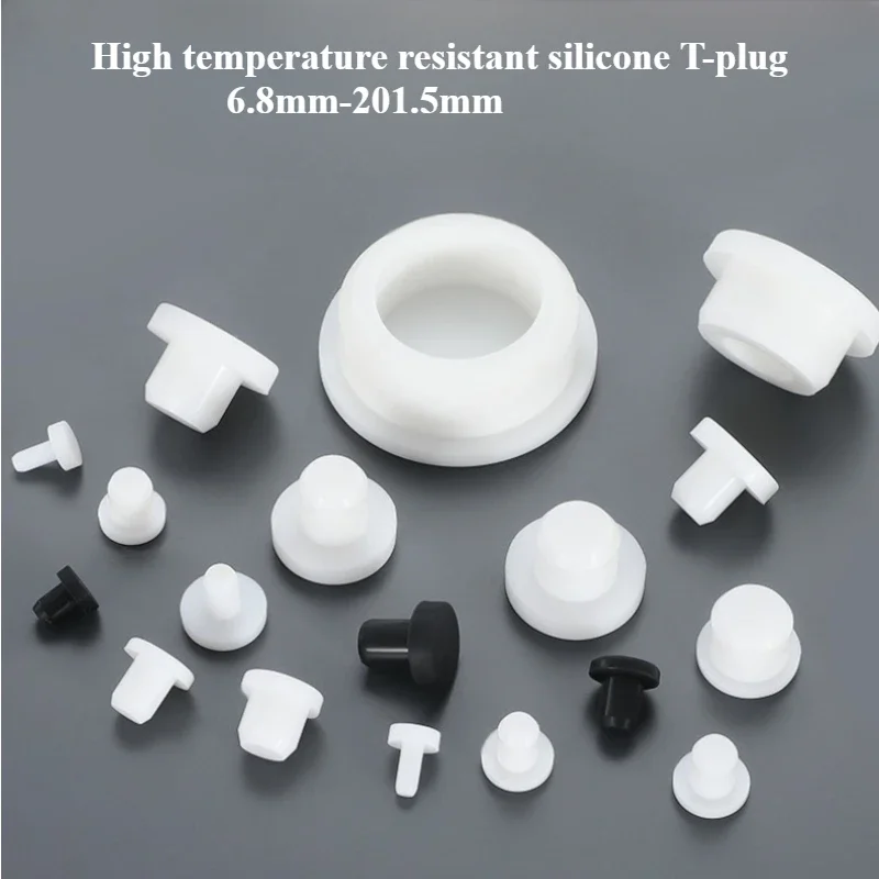 

White&Black 6.8-201.5mm Silicone Rubber Hole Plug T Type Inserts Seal Plugs Stopper End Caps Dustproof Protective Sleeve Tapoon