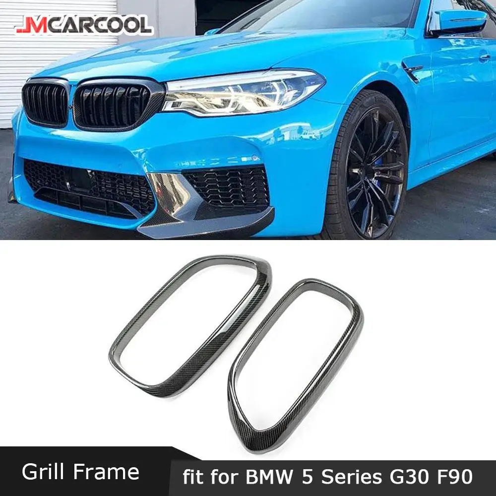 

Dry Carbon Fiber Front Grill Frame Middle Grille Trim Cover Exterior Decoration For BMW 5 Series G30 F90 M5 2018 2019