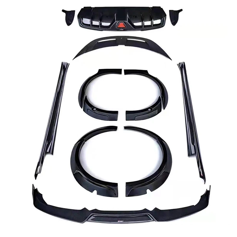 Front and rear lip side skirt hood rear wing rear corner carbon fiber kit suitable for Porsche TAYCAN modified CMS kit