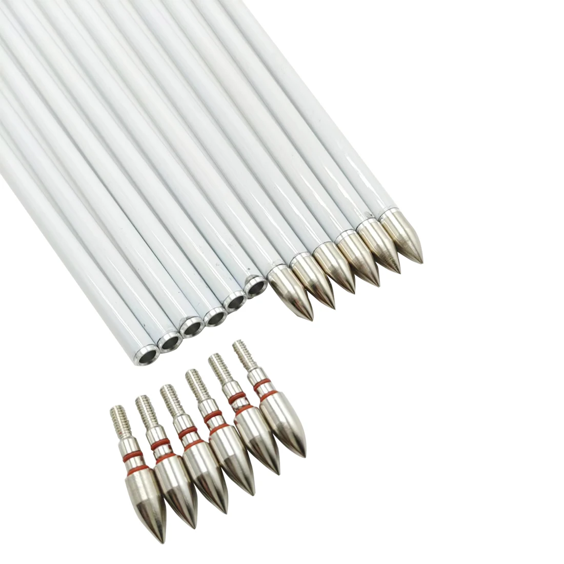 12 قطعة الرماية ID6.2MM أسهم كربون العمود الفقري 500 32 بوصة 4 بوصة تركيا ريشة 100gr نصائح مجمع القوس الصيد