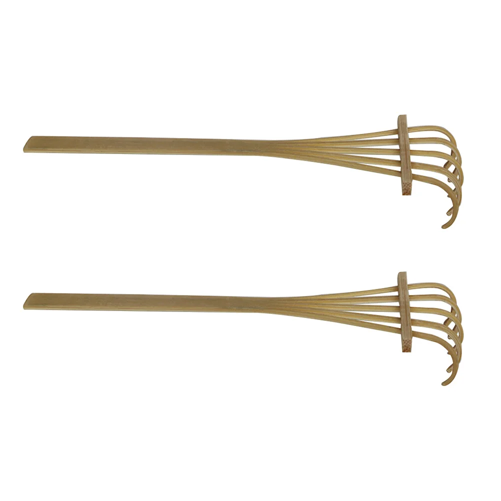 2 Pcs Five-Tooth Bamboo Sand Rake Sandbox Accessories Zen Garden Tools Accessory Mini Decor