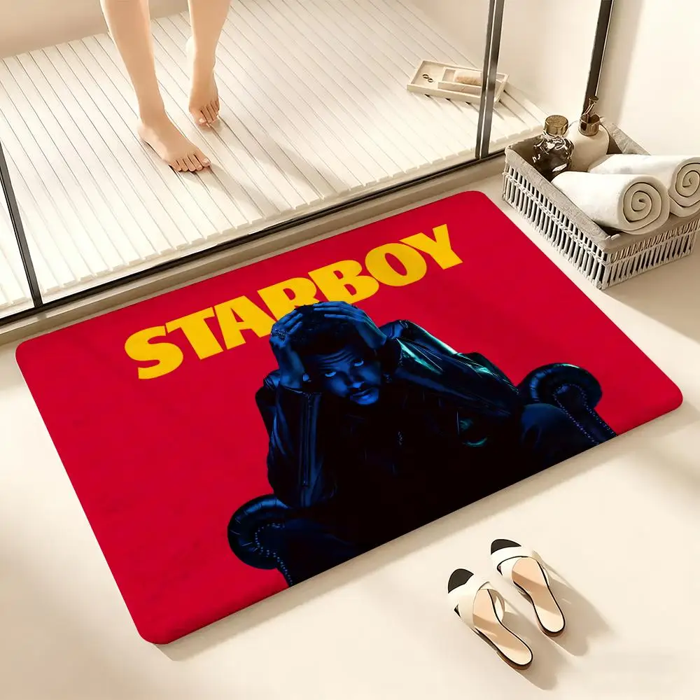 Singer T-The Hot W-Weeknd Floor Mat Cozy Flannel Soft Thick Non-Slip Mat For Living Room Bedroom Kitchen Decor Rugs
