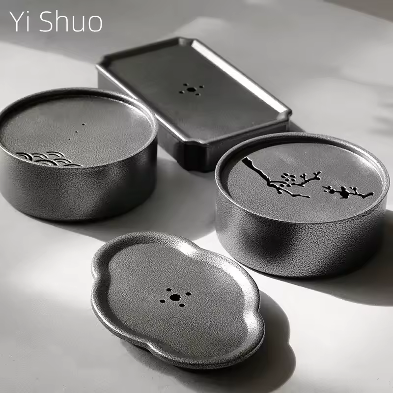 Metal Pot Bearing Cast Iron Fire Cup Japanese Style Tea Table Kung Fu Tea Set Water Storage Small Tea Tray Clay Teapots