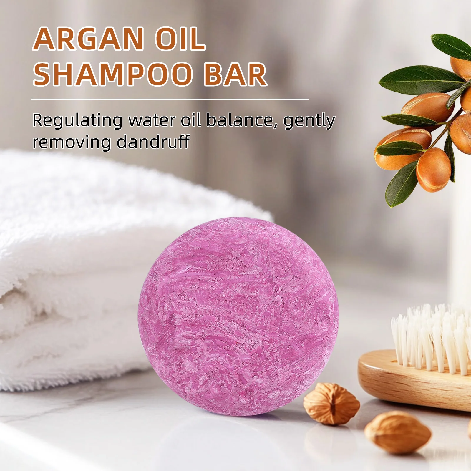 قالب شامبو زيت الأركان 50 جرام صابون تنظيف الشعر لامع حريري لطيف للتحكم في القشرة والعناية بفروة الرأس شامبو صلب مناسب للسفر #3