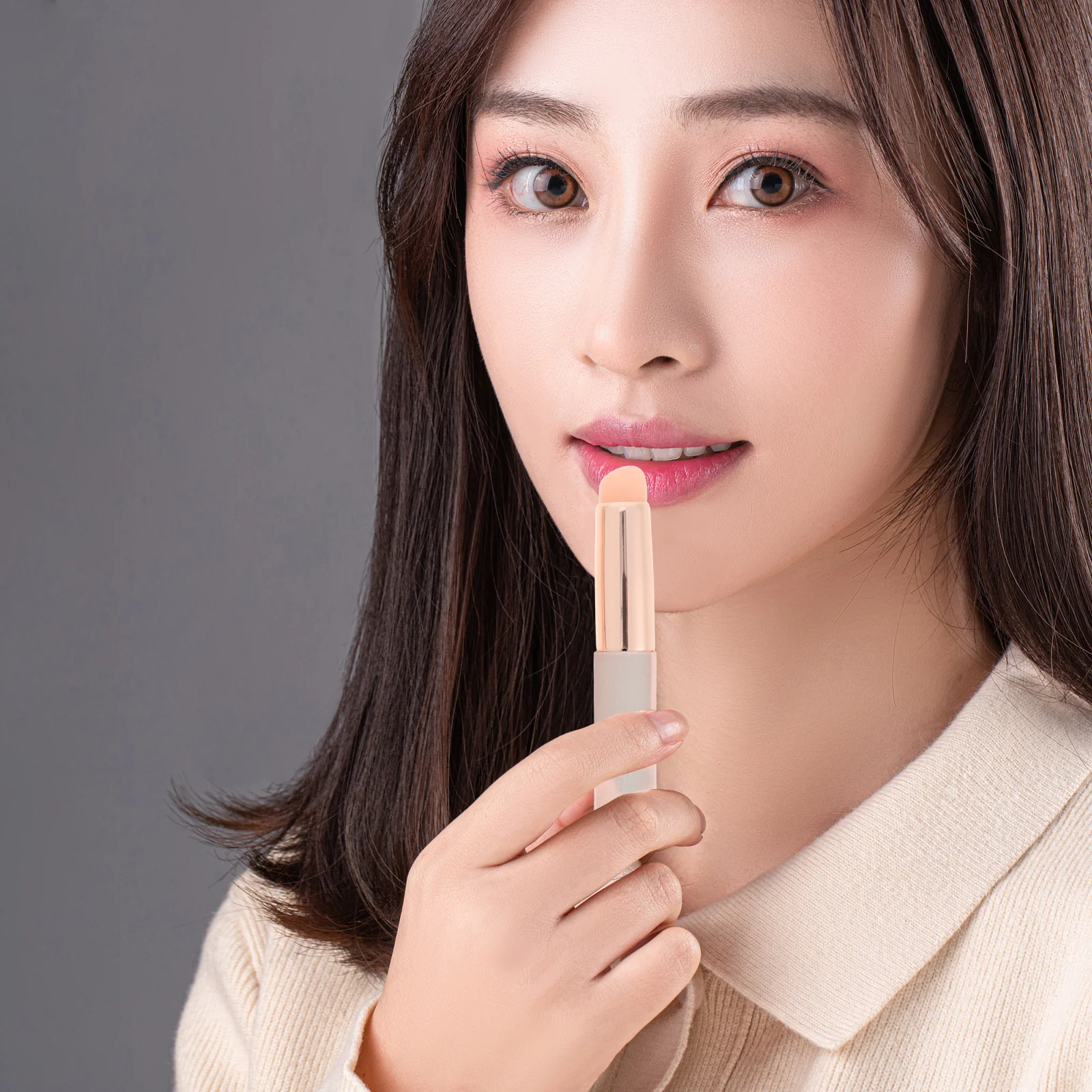 2 Stück Silikon-Lippenpinsel, Staubkappe, transparenter Griff, Make-up-Werkzeug für präzise Lipgloss-Anwendung, Gesichtsmasken-Applikator