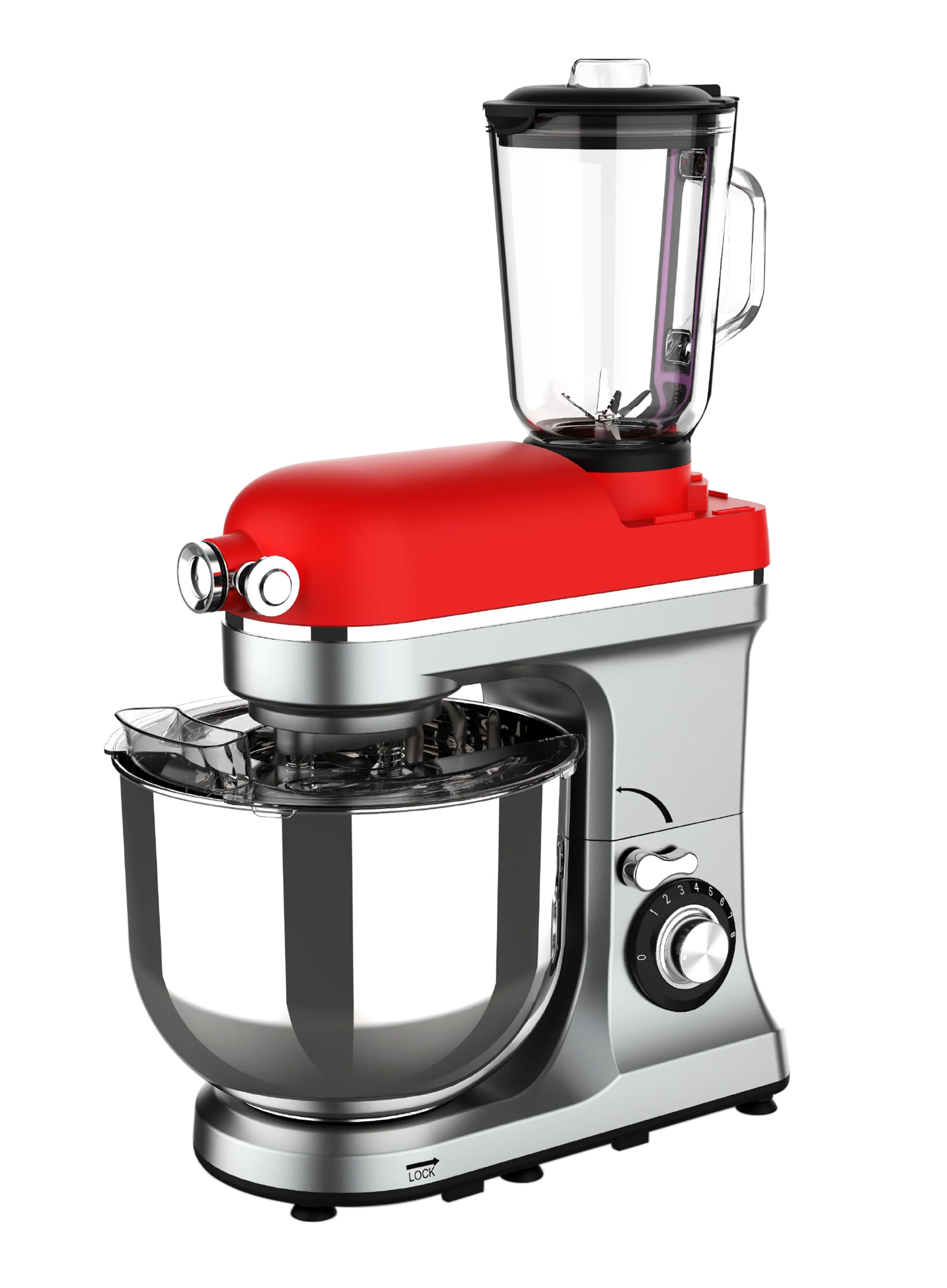 8L 1600W Household Home Use Kitchen Cuisinart Robot Food Mixer With 1.5L Blender and meat grinder&pasta maker&noodle maker