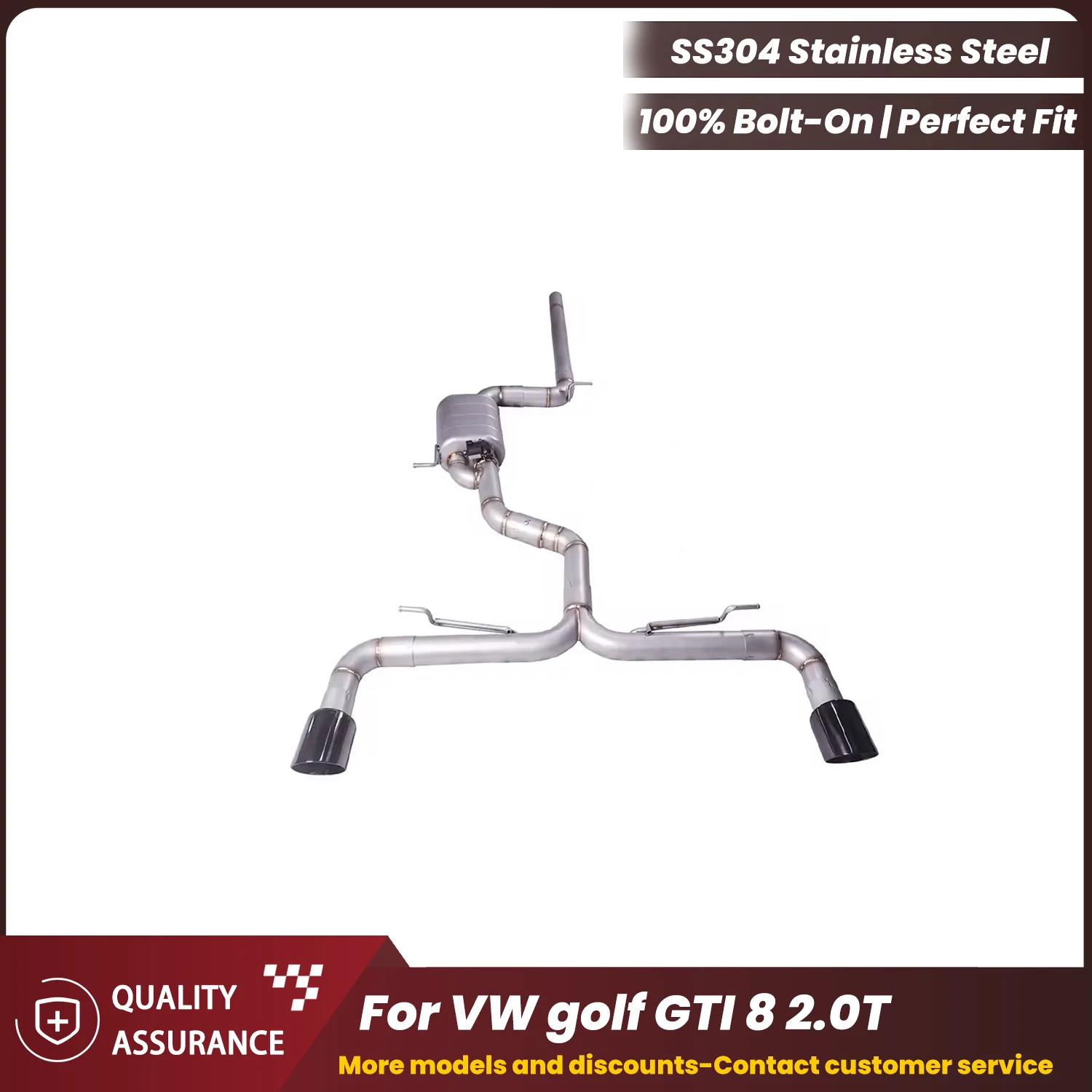 

ECCF Valvetronic Catback Exhaust For VW golf GTI 8 2.0T Aggressive Exhaust Sound Performance Upgrade Easy Installation