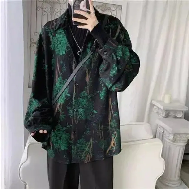 

Персонализированная рубашка, мужская модная куртка с длинными рукавами, свободная весенняя новая повседневная рубашка