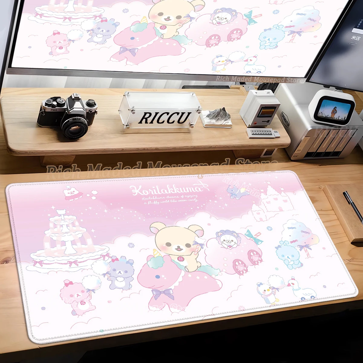 ملحقات مكتب ألعاب لوحة الماوس Rilakkuma مكتب الكمبيوتر Deskmat سطح المكتب ماوس الوسادة Kawaii الألعاب الحصير لطيف ماوس الجدول حصيرة #2