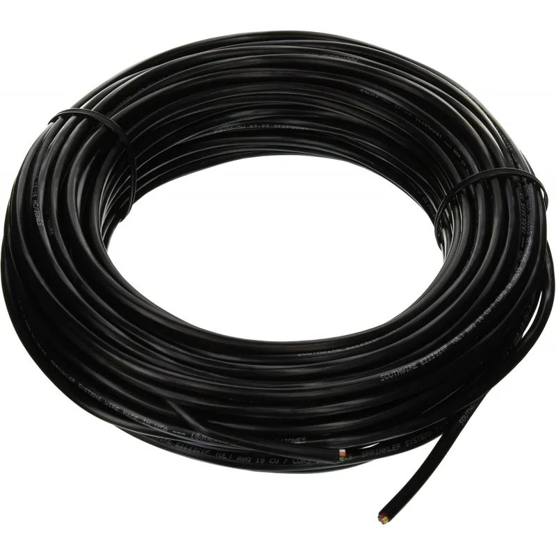 

Woods Southwire 49273643 100' 18/7 Multi-Conductor Sprinkler Wire for outdoor use, Black, 100 Ft