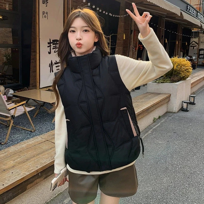 2025New Down Cotton Vest Women Parka Autumn Winter Jacket Coat Korean Sleeveless Jacket Warm Female Waistcoat Tops Chaleco Mujer