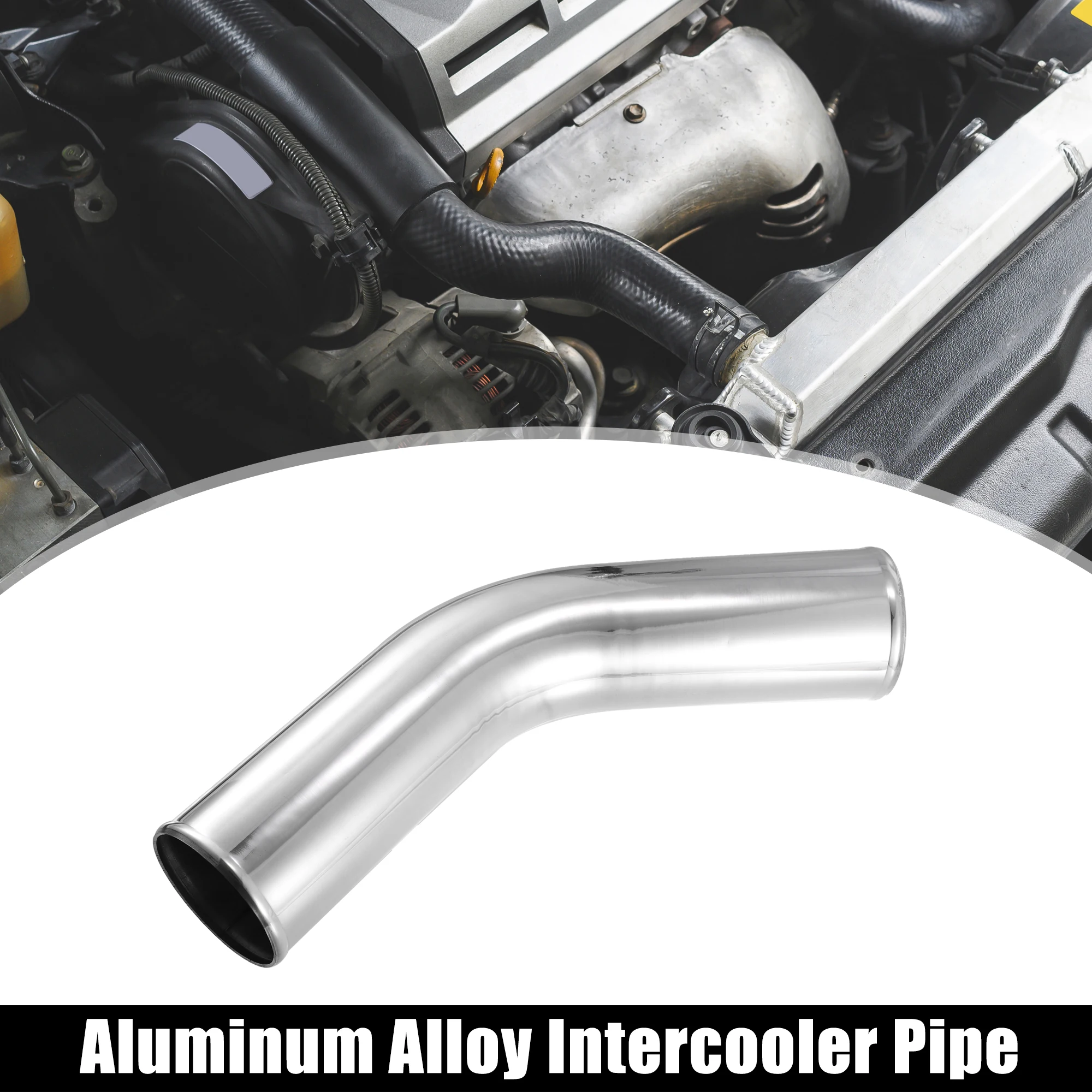 X Autohaux Außendurchmesser 34–102 mm, Länge 20 Zoll, 300 mm, 500 mm Rohr aus Aluminiumlegierung, Ladeluftkühlerrohr, gerades 45-Grad-Lufteinlassrohr für Auto – Detail 2