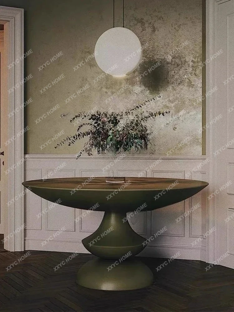 

C American Black Solid Wood Dining Table Household Small Apartment Medium And Ancient Style Round Dining Table