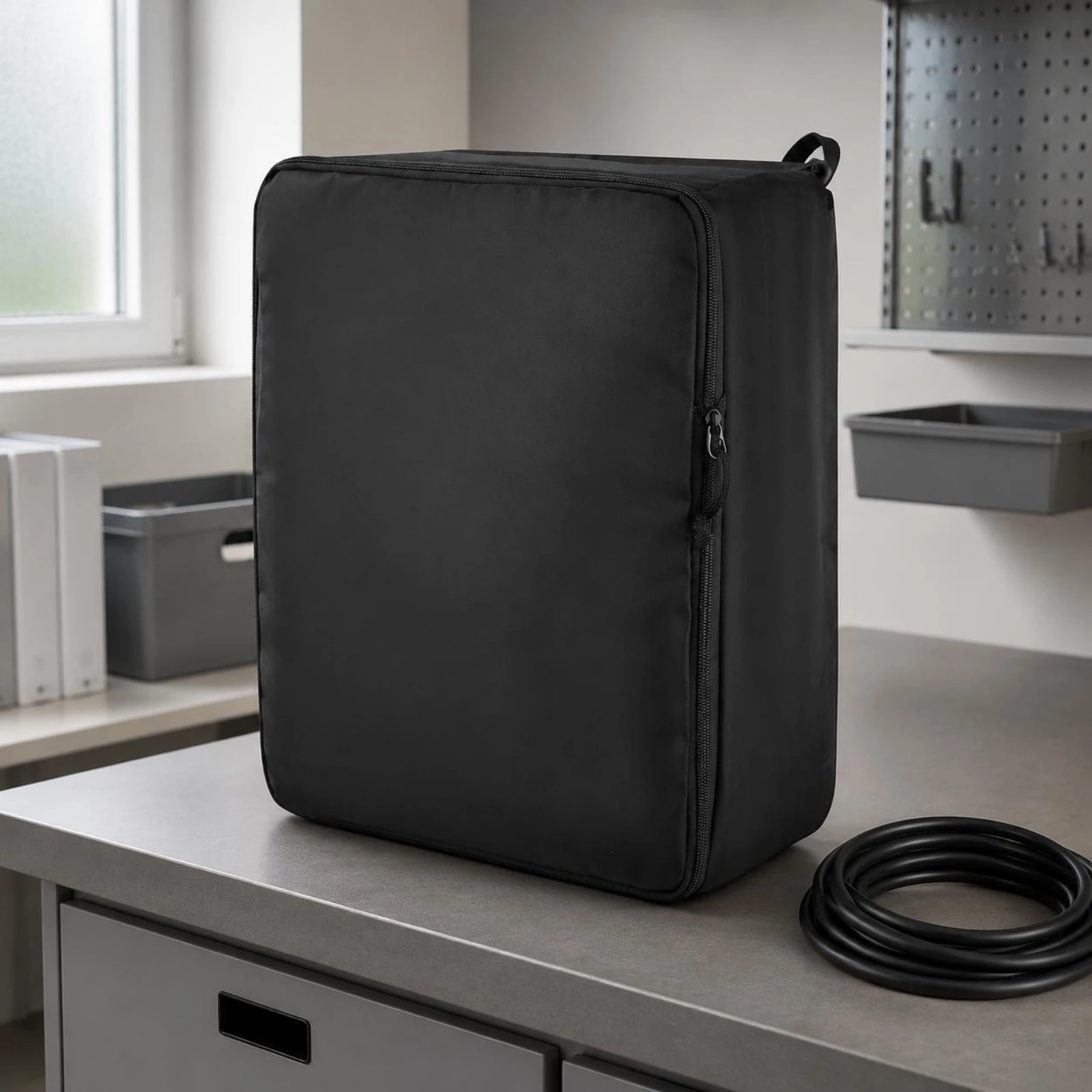 Electric Vehicle Charger Cover Zipper Closure Charging Station Cover Electric Vehicle Charging Dust Cap Drawstring Top PU Twill