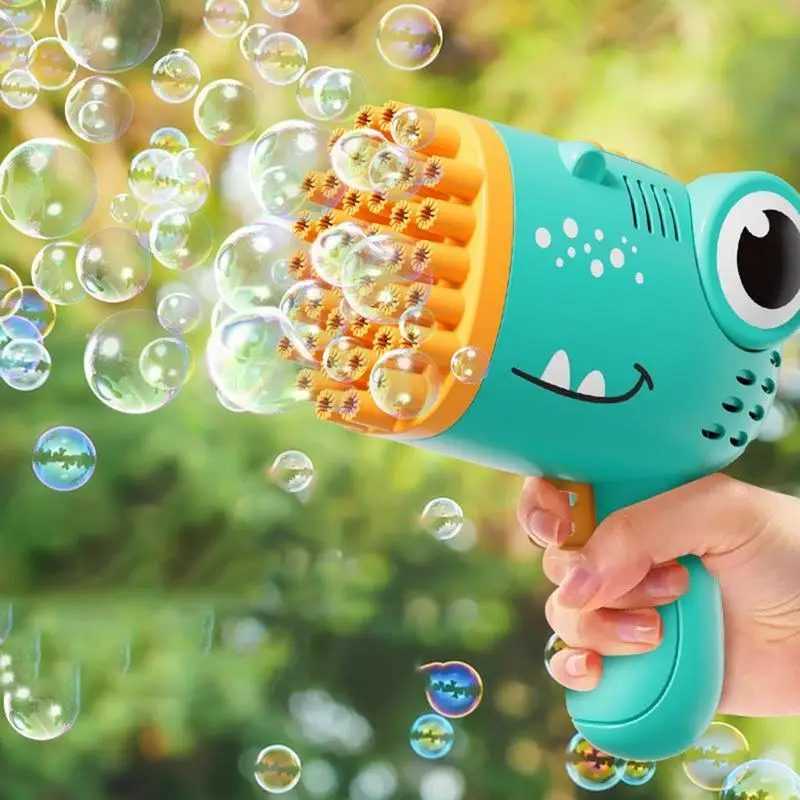 

Electric Dinosaur Bubble Machine Dinosaur Design Bubble Blower Machine 40 Hole Leakproof Dinosaur Design Electric Bubble Maker