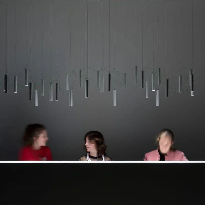 Modern Restaurant Bar Counter Island Shaped Conference Room Lighting Fixtures Italian Art Chandelier Combination Pendant Light