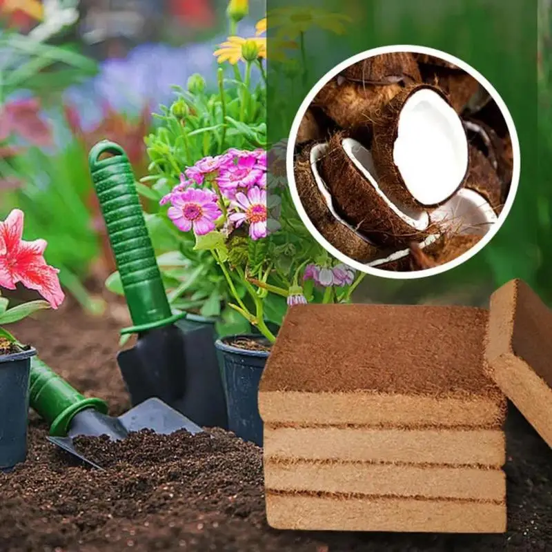 Organic Coconut Bricks Plants Compressed Gardening Core Fiber Coconut Bricks For Raised Garden Fruits And Vegetables