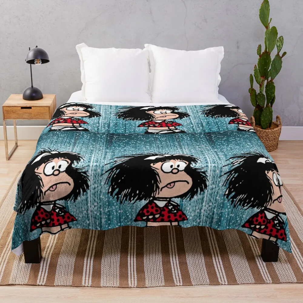 Mafalda in shock Throw Blanket Designers Furrys decorative anime Blankets