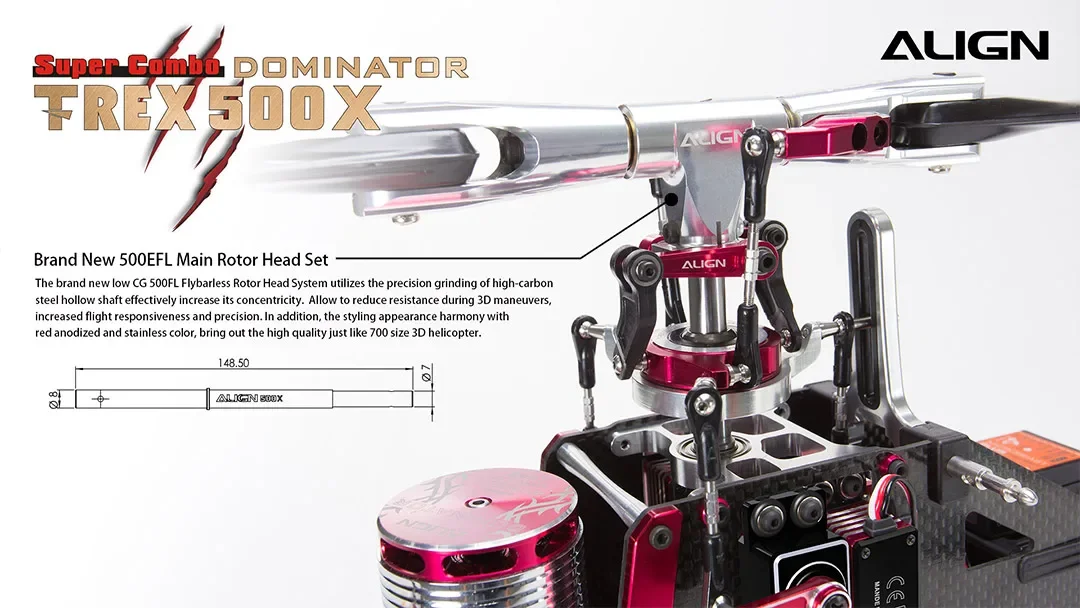 Wyrównać T-REX 500X FBL 2.4GHz 6CH 3D Flybaless kineskop GPS helikopter RC wyrównania Trex 500 akcesoria