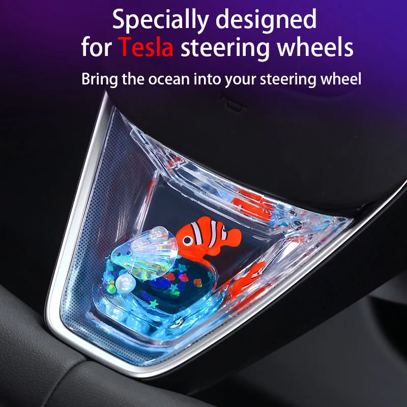 For Tesla Car Oceanarium Dynamic Flowing Car Sequins - Suitable for Tesla model 3/Y. Car decoration. Available in three color