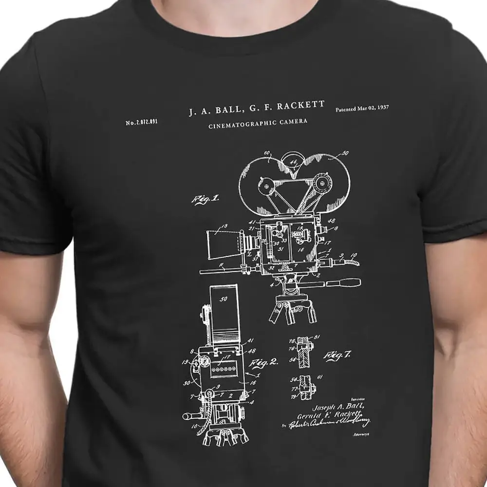 Movie Projector 1933 Patent T Shirt Director Vintage Film Cinema Pt716