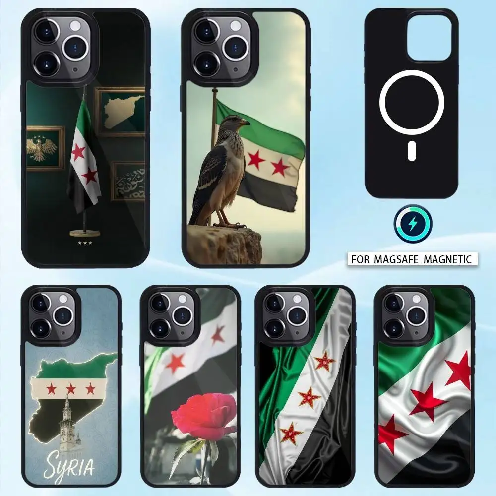 

Syria Syrian Republic Flag Phone Case Magnetic For iPhone17 16 15 14 13 12 Pro Max For Magsafe Wireless Charging Cover