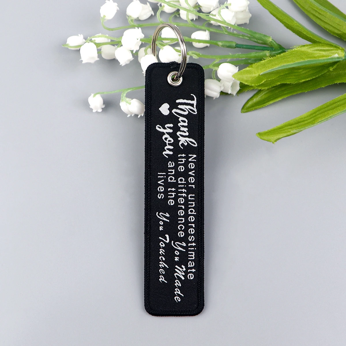 Funny Quotes Embroidery Key Fobs Black Key Tags Letter Keychain For Motorcycles Cars Key Ring Accessories Jewelry Chaveiro Gifts