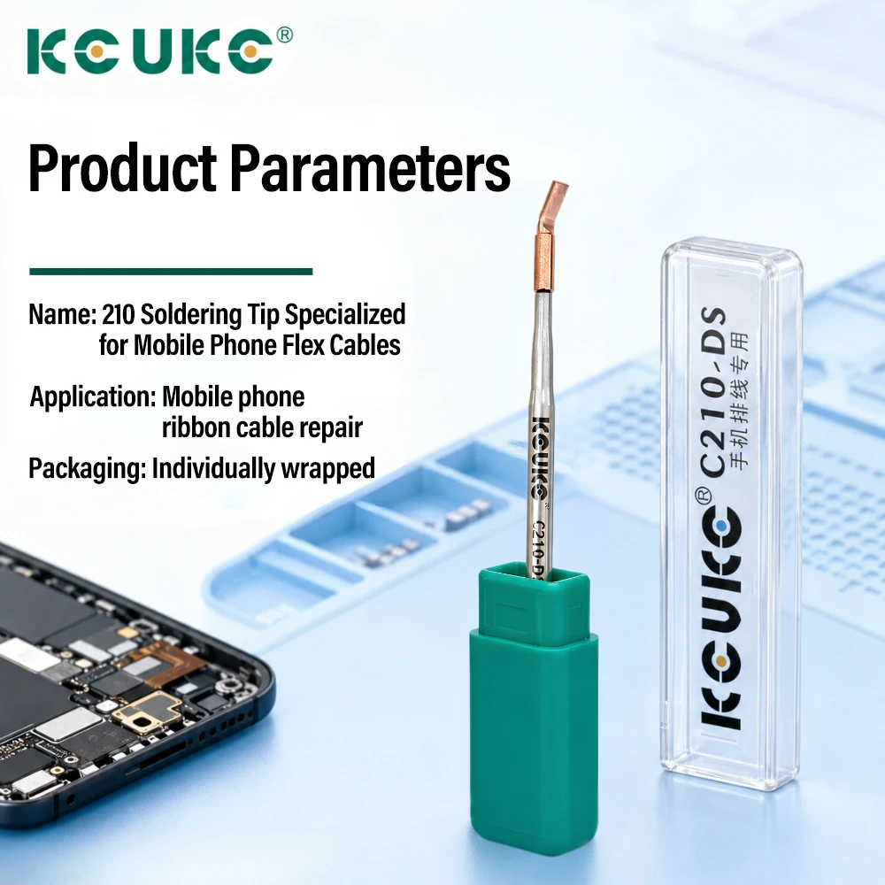 KCUKC C210 DS Lötspitze Gebogener Kupferkopf Flexkabel Schweißspitze Passend für C210 Lötstation Handy-Motherboard Reparaturwerkzeuge – Detail 2