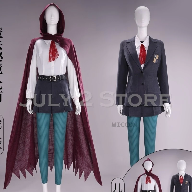Disfraz de Billie Hex de la película 2026, disfraz de bruja mágica para mujer, capa de vino, vestido, uniforme escolar, abrigo, conjunto completo, disfraz de Halloween para niña