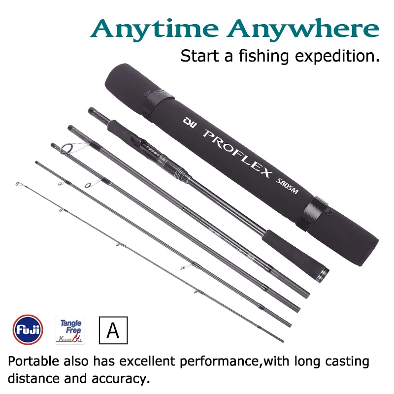 

TSURINOYA PROFLEX S805M 2.4m 5 Sections Fishing Rod Sea Bass MF Action M Spinning Long Casting Lure FUJI Guide Carbon