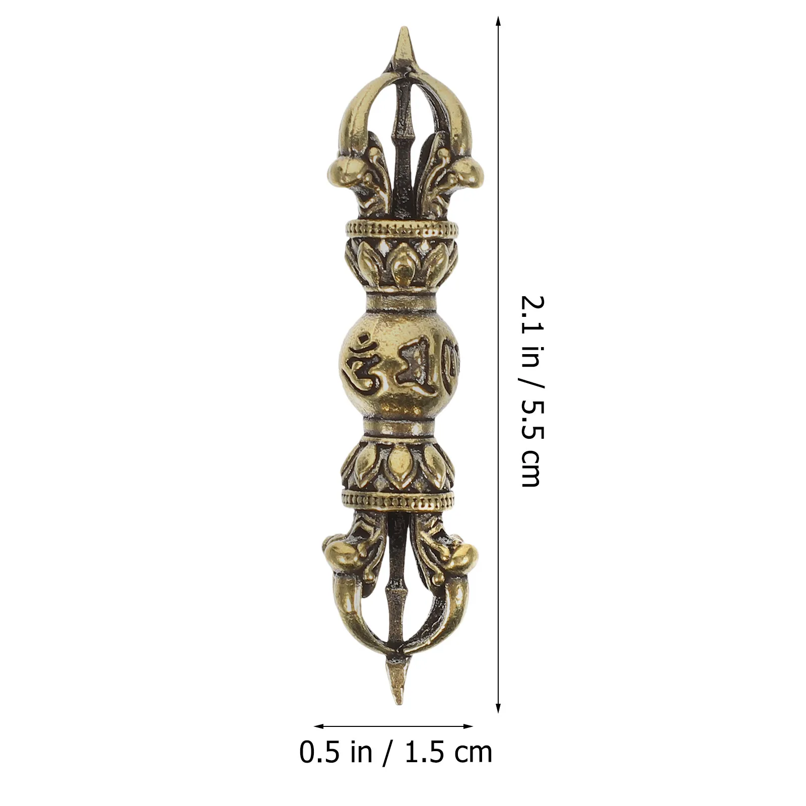 Miniature Vajra Pestle Small Brass Ornament Retro Elegant Style Desktop Decor Brass Dharma Pestle Home Decoration