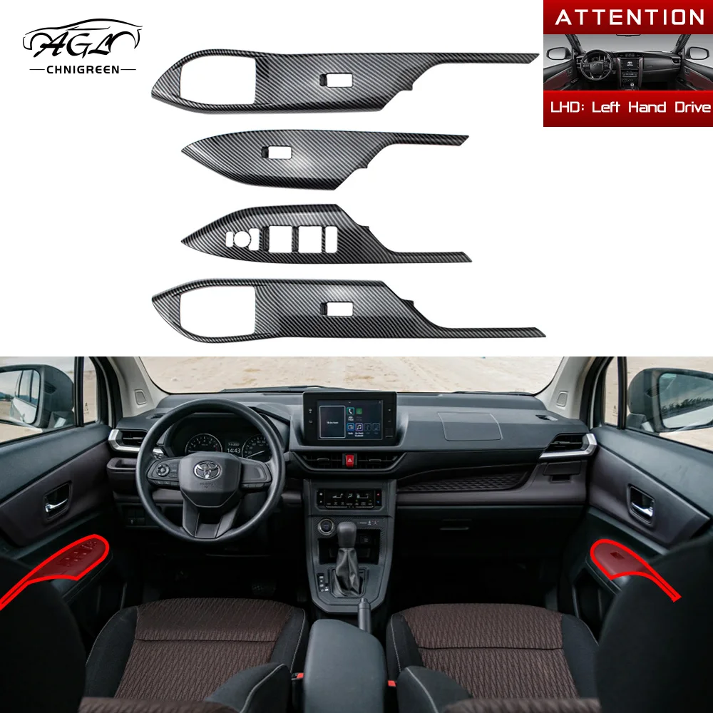Ajuste para Toyota Avanza 2022, 4 Uds., embellecedor de elevación de vidrio para ventana, Panel de botones de interruptor, accesorios interiores, pegatina decorativa