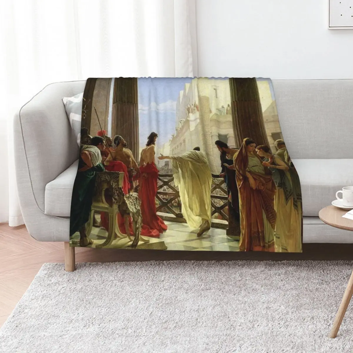 

Jesus Christ: Ecce Homo, Antonio Ciseri Throw Blanket Soft Big Giant Sofa wednesday warm winter Blankets