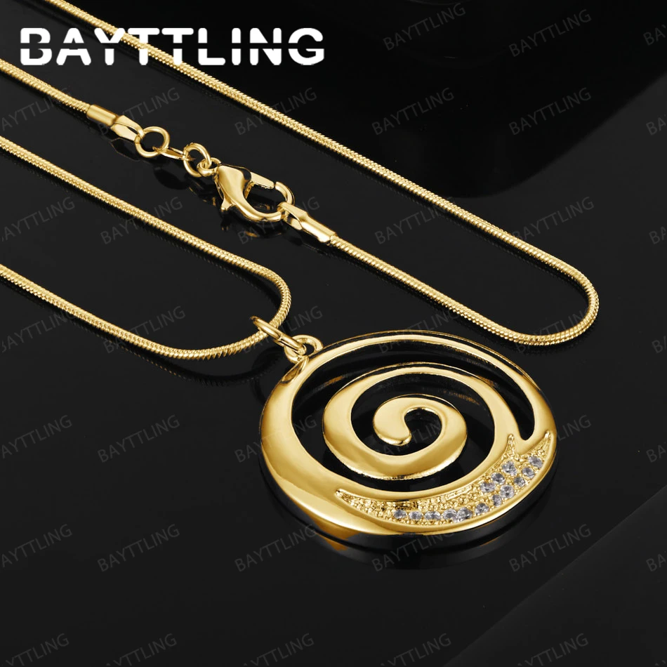 

925 Sterling Silver 18K Gold 16-30 Inch Exquisite Round Pendant Necklace Wedding Accessories Party Gifts